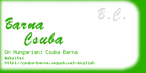 barna csuba business card